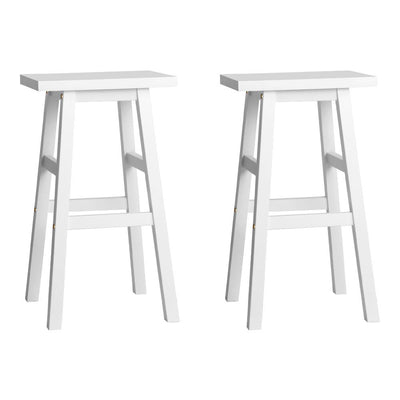 Artiss Bar Stools Kitchen Counter Stools Wooden Chairs White x2