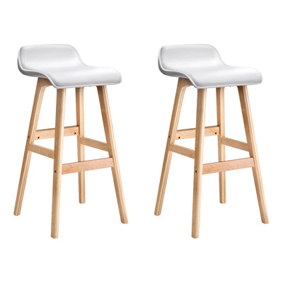 Artiss 2x Bar Stools Wooden Stool White