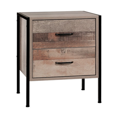 Artiss Bedside Table 2 Drawers - BARNLY