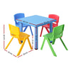 Keezi 5PCS Kids Table and Chairs Set Children Study Desk Furniture Plastic 4 Chairs