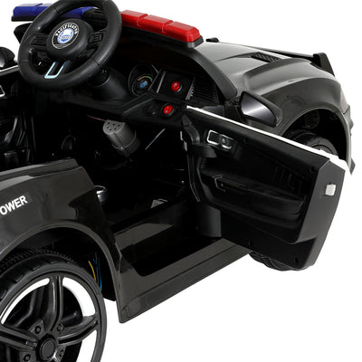 Rigo Kids Ride On Car Electric Patrol Police Cars Battery Powered Toys 12V Black