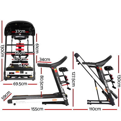 Everfit Treadmill Electric Home Gym Fitness Excercise Machine w/ Massager 450mm