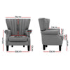 Artiss Armchair Wingback Grey Andrew