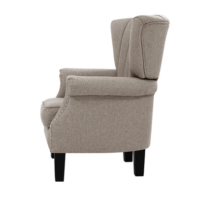 Artiss Armchair Wingback Beige Andrew