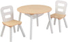 Round Table and 2 Chair Set for children (White Natural)