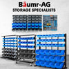 BAUMR-AG 69pc Wall Mounted Parts Bin Rack with Tool Holders - Blue