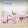 EKKIO 3PCS Kids Table and Chairs Set with Black Chalkboard (Pink) EK-KTCS-101-RHH