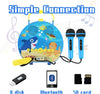 GOMINIMO Kids Portable Karaoke with Two Microphones (Round, Blue Shark)