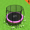 Kahuna 8ft Trampoline Free Ladder Spring Mat Net Safety Pad Cover Round Enclosure Pink