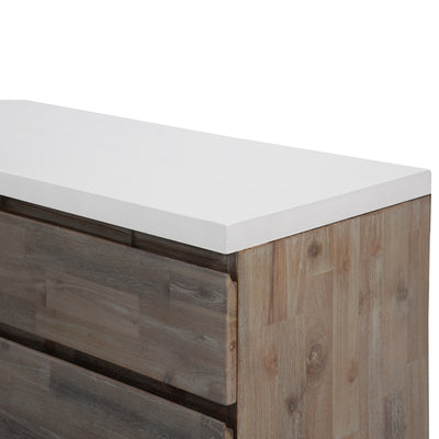 Stony 160cm Acacia Timber Buffet with Concrete Top - White