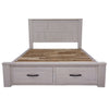 Foxglove Bed Frame Queen Size Timber Mattress Base With Storage Drawers - White