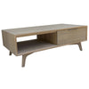 Tyler 130cm Coffee Table 2 Drawer Solid Acacia Timber Brushed Smoke