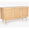 Martina Buffet Table Sideboard 145cm 3 Door Solid Mango Wood Storage Cabinet