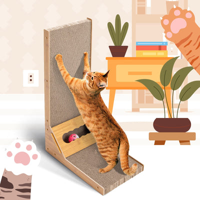 Cat Scratcher Pad L Shape Scratching Board Post Cardboard Cat Scratcher Indoor Kitten Scratch