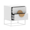 Belmonte Fluted Bedside Table in White