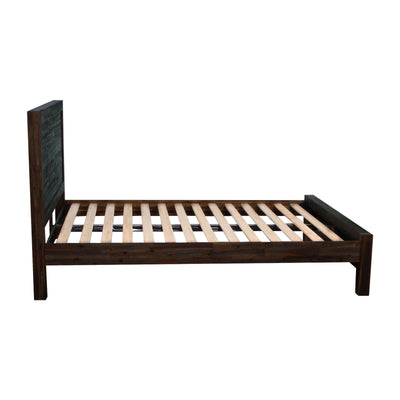 Bed Frame King Size in Solid Wood Veneered Acacia Bedroom Timber Slat in Chocolate