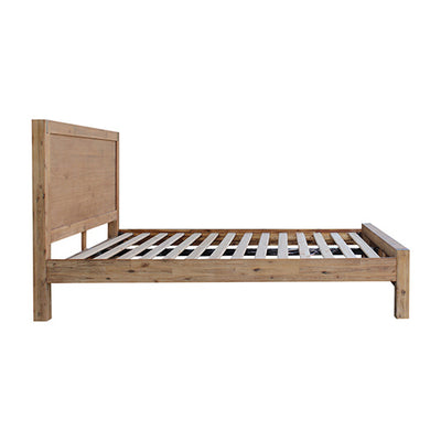 Bed Frame Queen Size in Solid Wood Veneered Acacia Bedroom Timber Slat in Oak