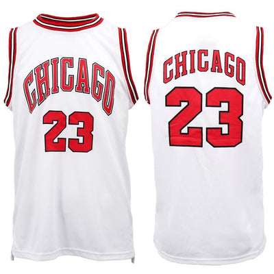 New Men's Basketball Jersey Sports T Shirt Tee Vest Tops Gym Chicago Los Angeles, White - Chicago 23, 3XL