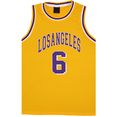 Kid's Basketball Jersey Tank Boys Sports T Shirt Tee Singlet Tops Los Angeles, Purple - Los Angeles 6, 8