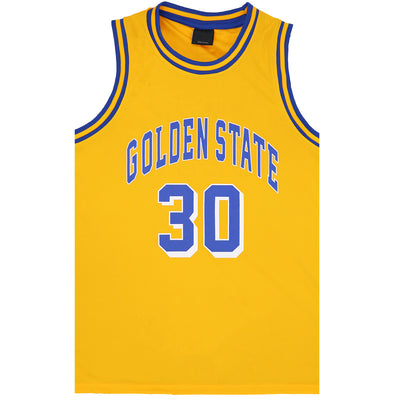 Kid's Basketball Jersey Tank Boys Sports T Shirt Tee Singlet Tops Los Angeles, Yellow - Golen State 30, 6