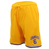 Men's Basketball Sports Shorts Gym Jogging Swim Board Boxing Sweat Casual Pants, Yellow - Los Angeles 6, S