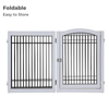 Wooden Dog Pen and Six Panel Pet Gate, White