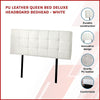 PU Leather Queen Bed Deluxe Headboard Bedhead - White