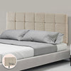 Linen Fabric Queen Bed Deluxe Headboard Bedhead - Beige