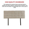 Linen Fabric Queen Bed Deluxe Headboard Bedhead - Beige