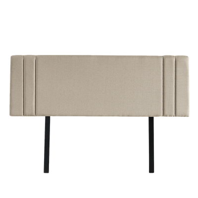 Linen Fabric King Bed Deluxe Headboard Bedhead - Beige