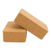 2 x Cork Yoga Block Organic Yoga Prop Accessory Exercise Brick