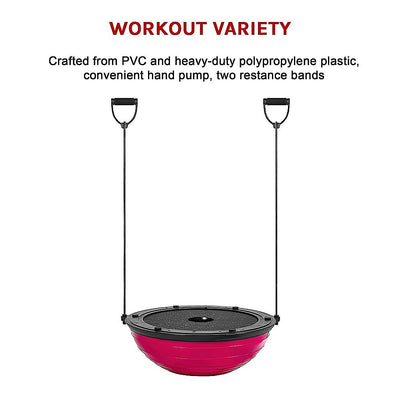 Yoga Balance Trainer Exercise Ball for Arm, Leg, Core Workout with Pump, 2 Resistance Bands