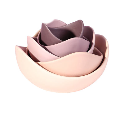 Colorful Lotus Ceramic Bowls Set