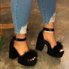 Thick-Heeled Warm Sandals