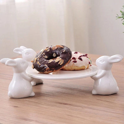 Rabbit Dessert Ceramic Fruit Plate