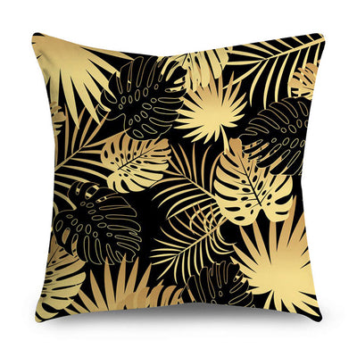 2 Piece Set Black Gold Cushion Covers