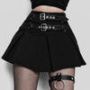 Leather Buckle High Waist Skirt