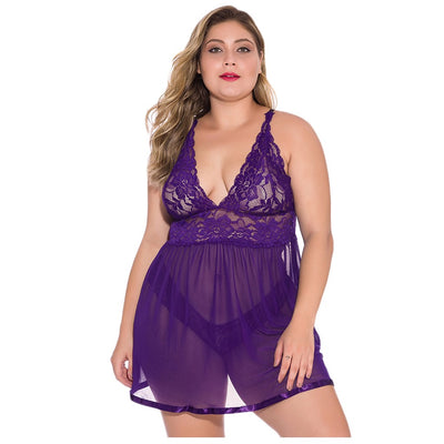 V Neck Lace Babydoll Sleepwear