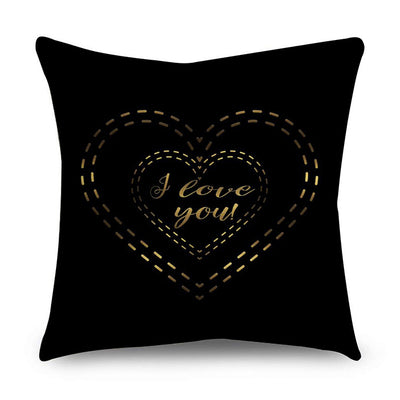 2 Piece Set Black Gold Cushion Covers