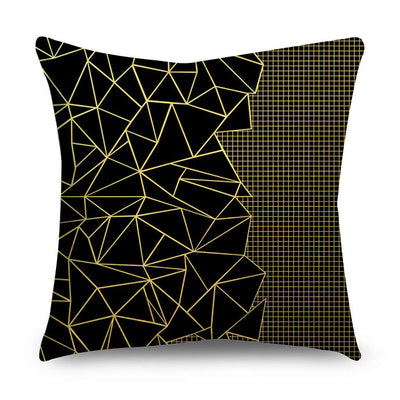 2 Piece Set Black Gold Cushion Covers