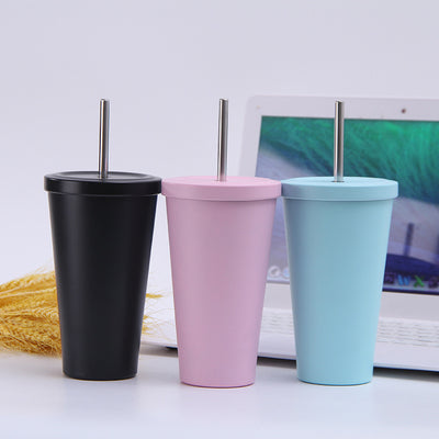 Stainless steel straw cup