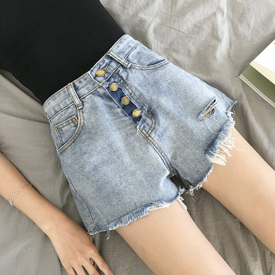 2021 Spring Summer Women's High Waist Loose Denim Shorts