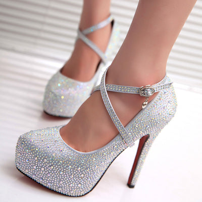 Platform Rhinestone High Heels