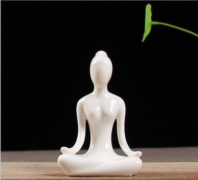 Abstract Art Ceramic Yoga Figurines 6 Pce Set