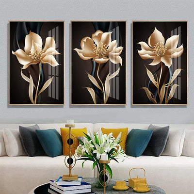 Black Gold Flower Wall Art Painting