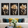 Black Gold Flower Wall Art Painting