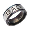 Stainless Steel Letter DAD Ring