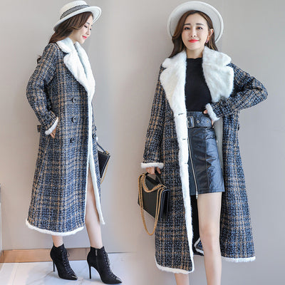 Checked Waist Cotton Coat