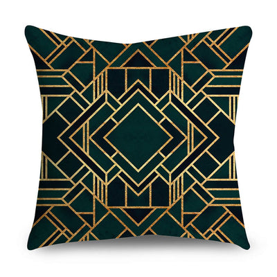 2 Piece Set Black Gold Cushion Covers