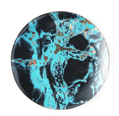 Luxury Golden Rim Marbled Plate